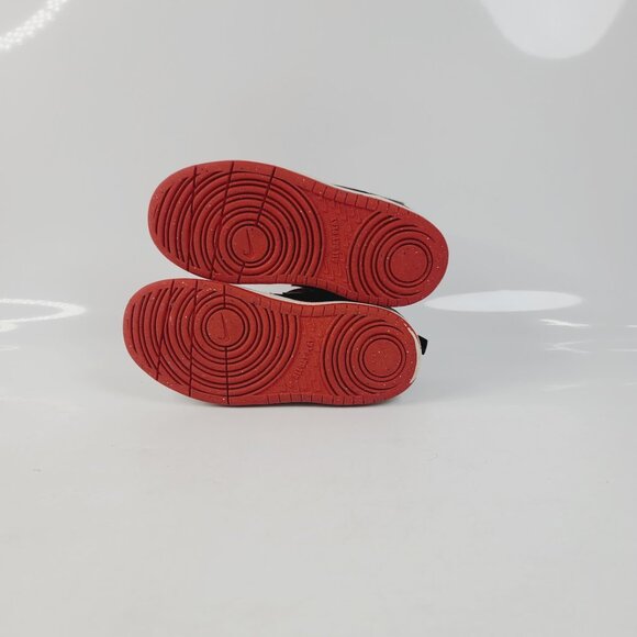 Nike Boy's Red Black Court Borough 2 Mid-Top Athletic Sneaker Shoes Size 10C - Picture 5 of 7